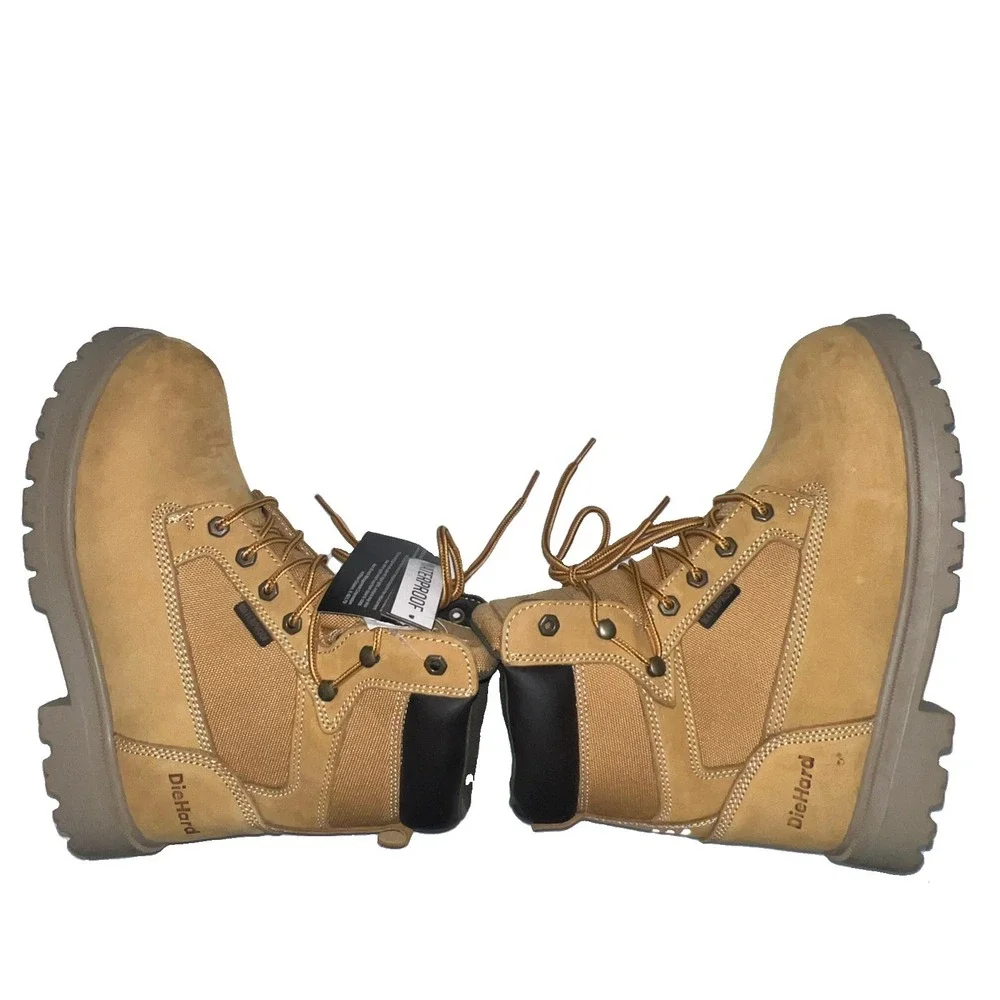 DieHard Men's 9.5 Bolton Waterproof Leather High Top Work Boots Thinsulate Tan
